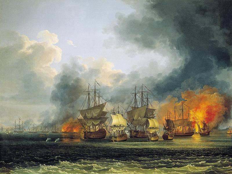 How the Russians destroyed the Turkish squadron in the Battle of Patras