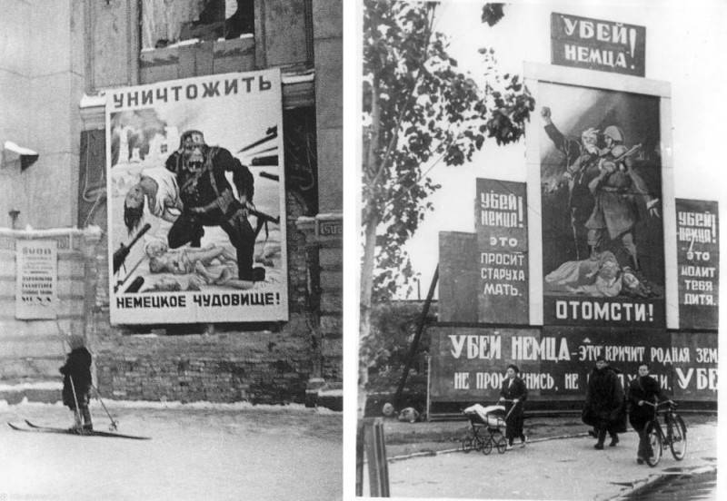 تبلیغات شوروی در طول جنگ: مقالات ارنبورگ، آهنگ ها، اعلامیه ها