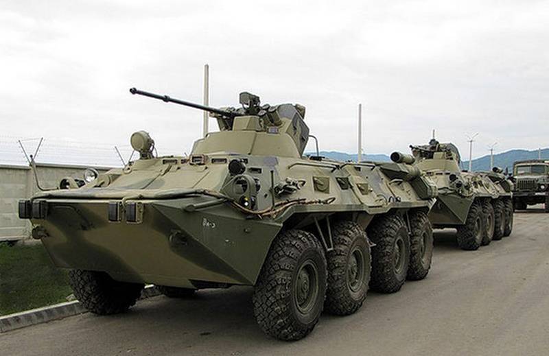 The Russian military received a batch of modernized armored personnel carriers BTR-82AM