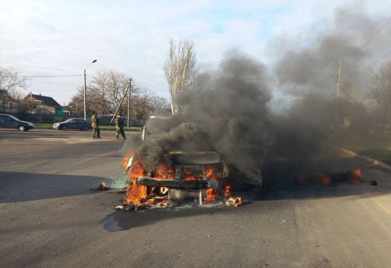 En la región de Kherson, el DRG ucraniano hizo estallar el automóvil del jefe del pueblo de Lyubimovka.