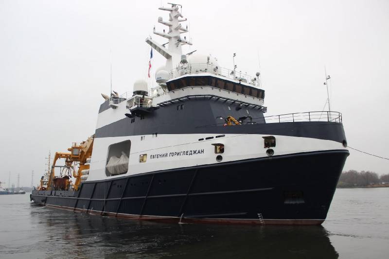 El buque de investigación oceanográfica "Evgeny Gorigledzhan" completa las pruebas de mar en el Mar Báltico