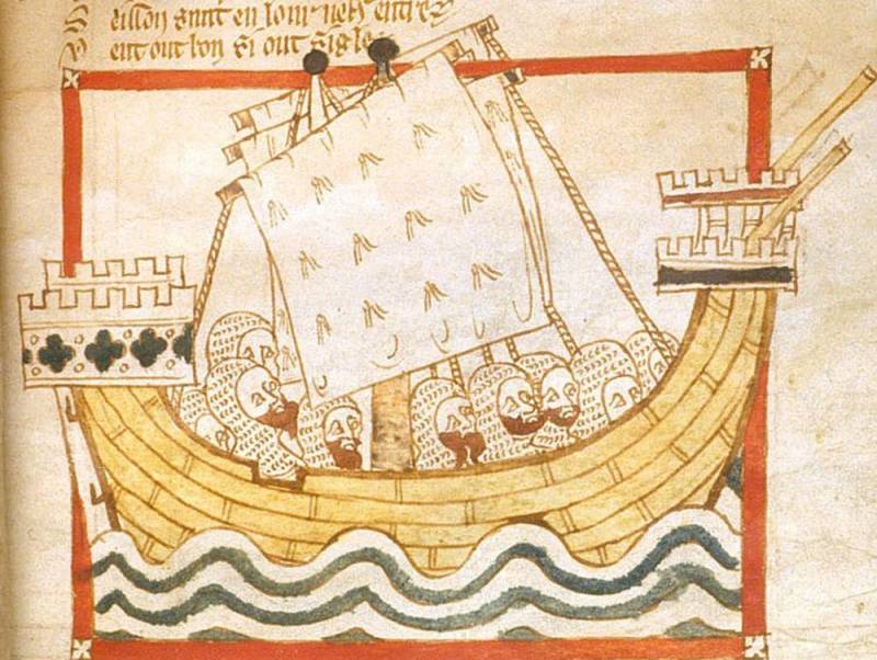 Mittelalterliche Schiffe und mittelalterliche Miniaturen