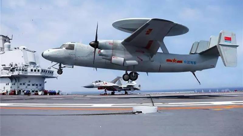중국 항모 기반 항공기 AWACS 및 UAV 레이더 정찰