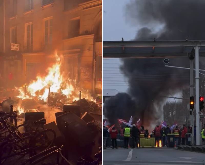Barrikadeja ilmestyi Ranskan kaupunkeihin, kaupungintalojen ja prefektuurien rakennukset palavat