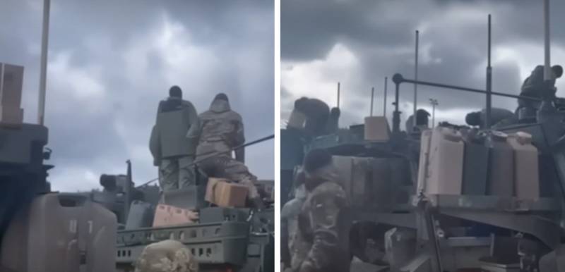 Một cảnh quay khác xuất hiện với một cụm thiết bị quân sự phương Tây được chuyển đến Kiev