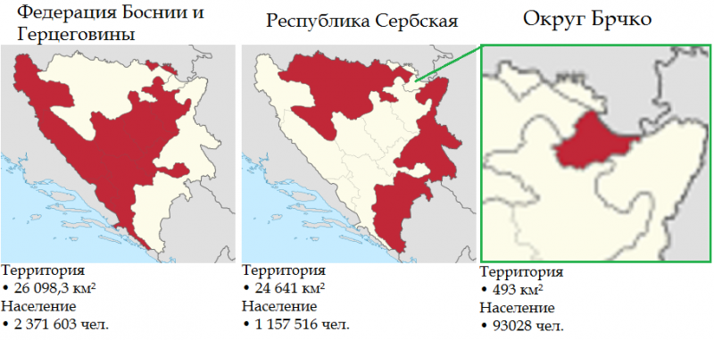 Карта республики сербской и сербии