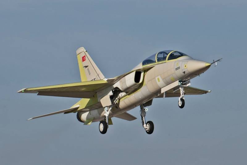 TAI Hürjet trainer aircraft takes off