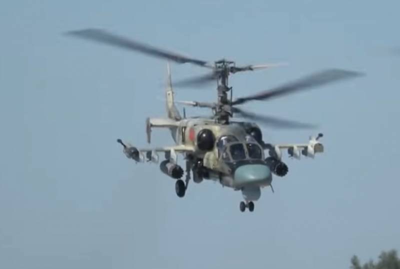 Er waren opnamen van de Ka-52-helikopter die jaagde op vijandelijk materieel in de NVO-zone