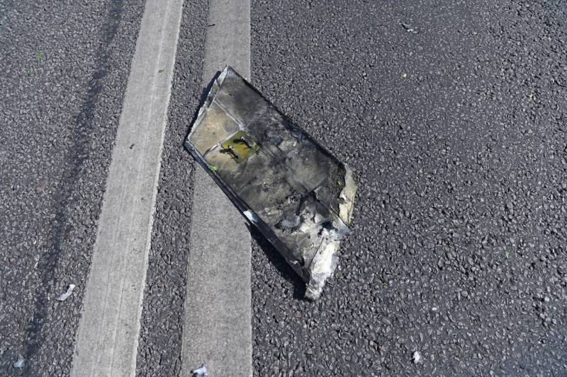 Unidentified drone exploded over the roadway of one of the streets in Belgorod