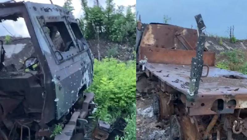 I corrispondenti militari hanno mostrato filmati di veicoli corazzati Oshkosh di fabbricazione americana distrutti dalle forze armate russe