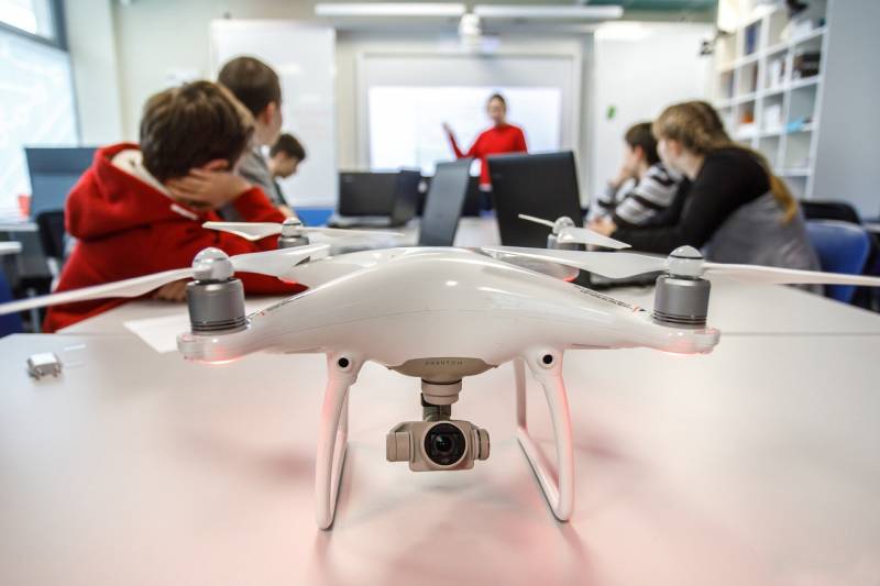 Where and with whom will school drones fly?