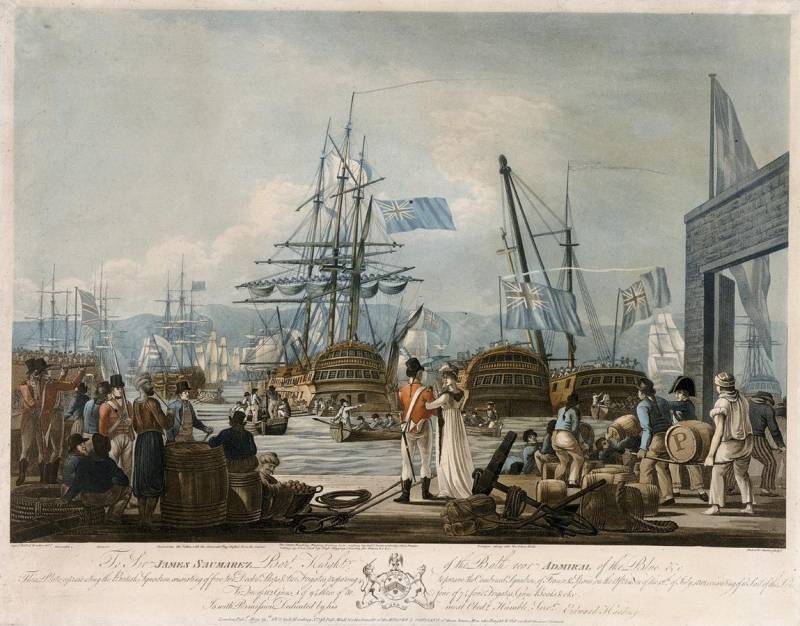 Британская эскадра покидает гавань.