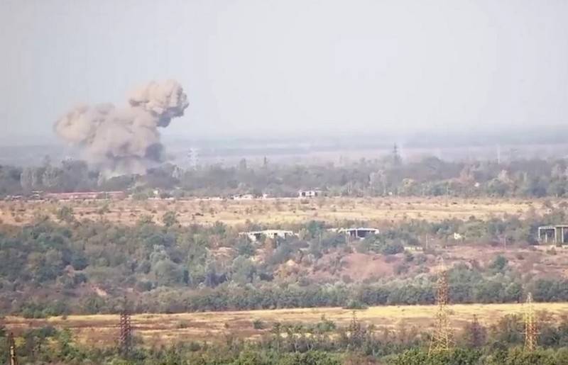 Footage of a Russian air strike on a Ukrainian train carrying military equipment has appeared on the Internet.