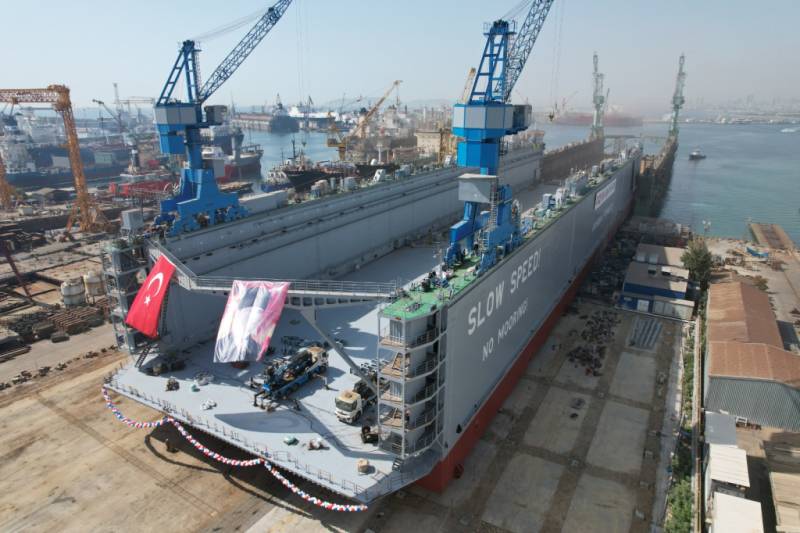 In Turkije werd een drijvend dok gebouwd voor de Baltic Shipyard te water gelaten