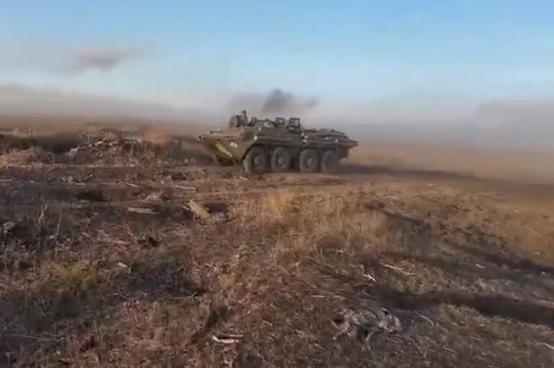 Korespondenci wojskowi zwrócili uwagę na użycie brygady aeromobilów BTR-80 Sił Zbrojnych Ukrainy na froncie Rabotino-Wierbowoje.