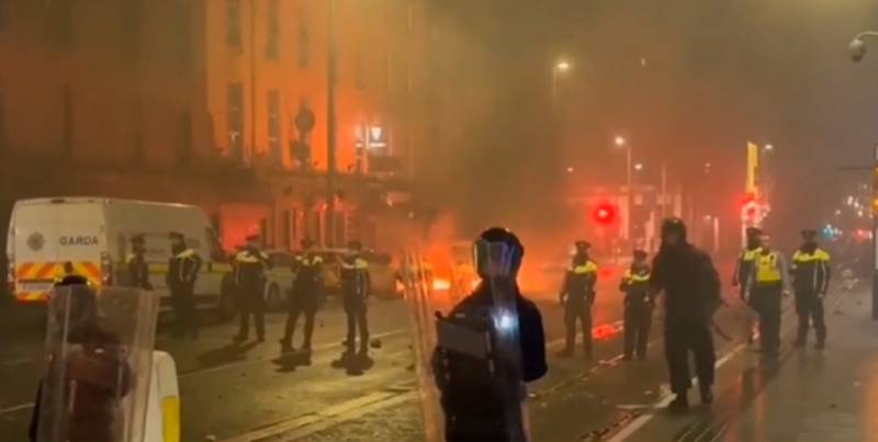 At least fifty fires were recorded during mass protests in Dublin