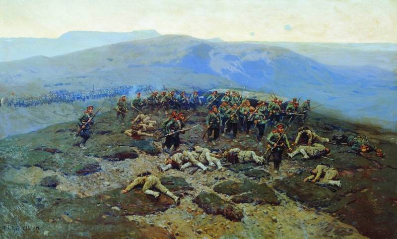 La hazaña del regimiento de infantería de Novocherkassk en 1904.
