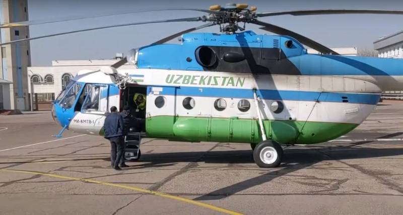 В Узбекистане разбился военный вертолет Минобороны страны