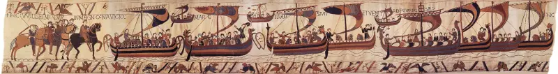 La batalla de Hastings en el tapiz de Bayeux