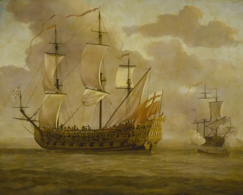 18 世紀の船の帆の進化