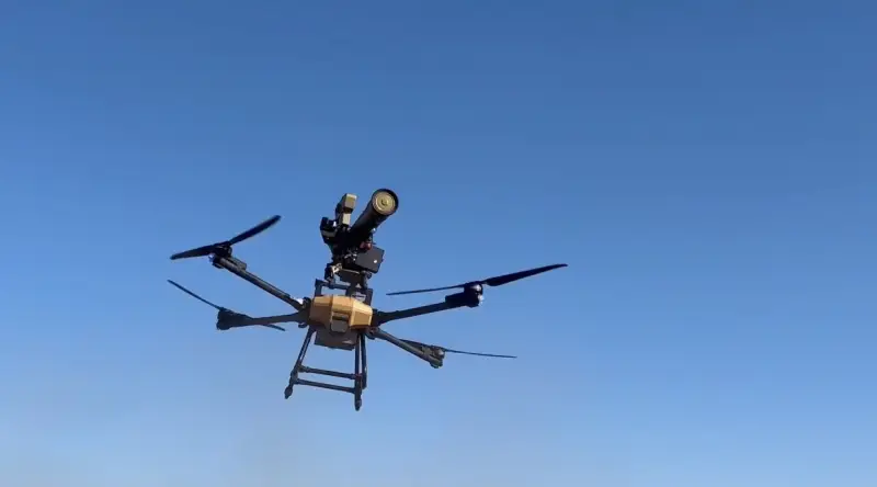 드론의 ATGM: Perun-F UAV에 설치된 Fagot ATGM
