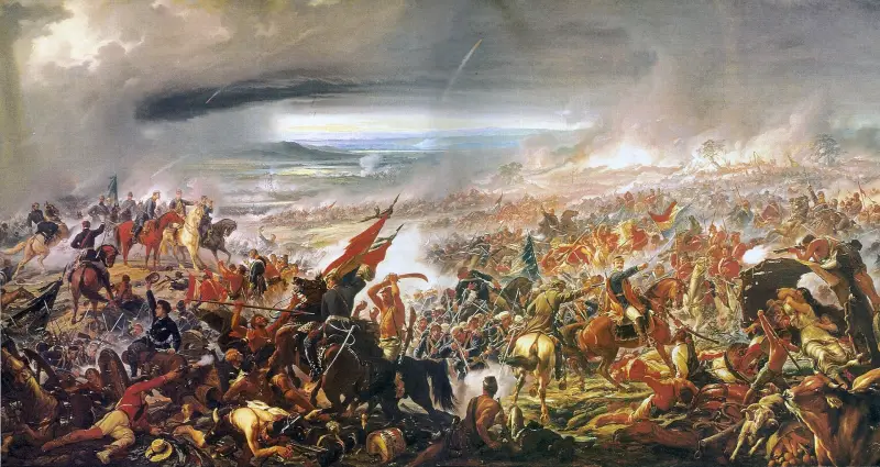 Pictură de Pedro America. Bătălia de la Avai.