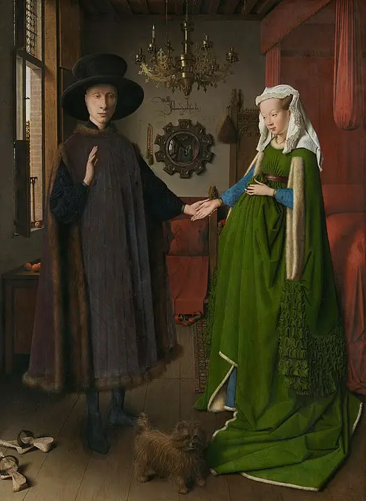 Retrato del matrimonio Arnolfini, Jan van Eyck. 1434 Galería Nacional de Londres