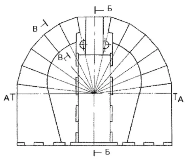 戦車砲塔の平面図