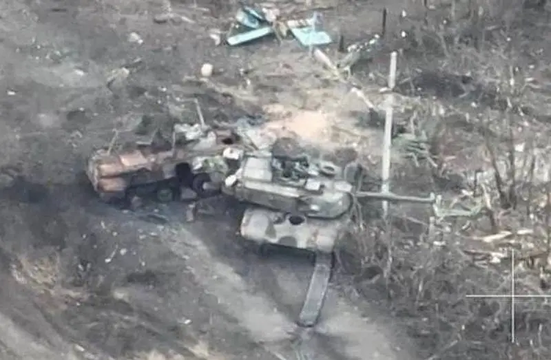 Footage of the destruction of the third Abrams tank near Berdychi by “Ghoul” FPV drones has appeared on the Internet.