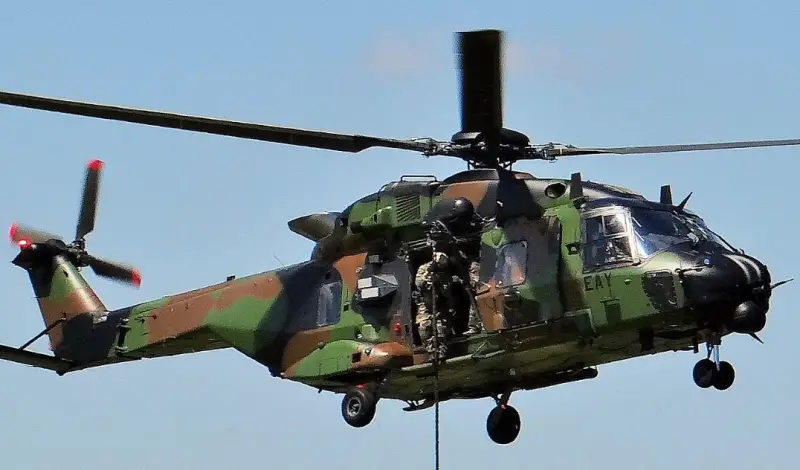 Появились кадры перехвата вертолётом NH90 ВМС Франции дрона хуситов над Красным морем