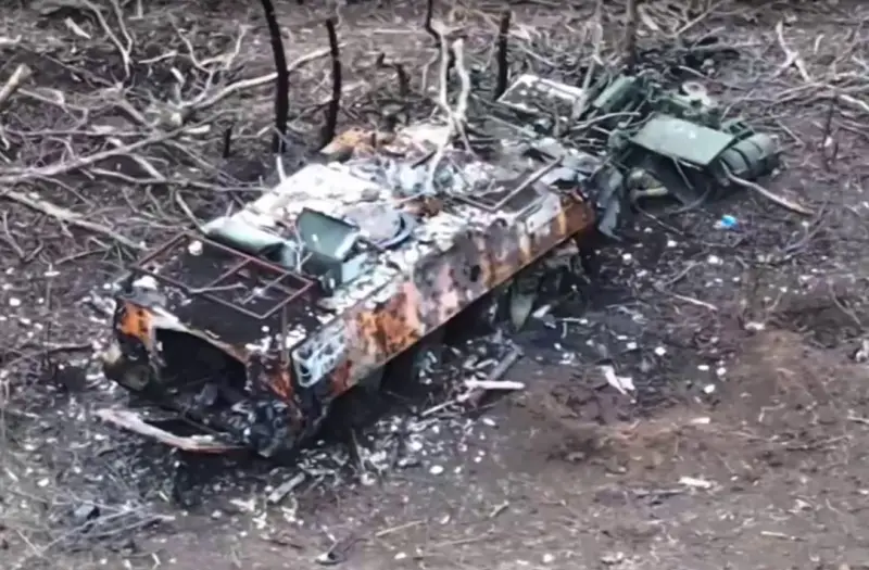 Подрыв на мине американского БТР М113 ВСУ в районе села Победа попал в кадр