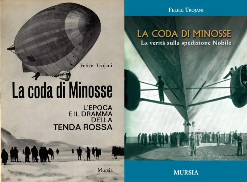 Okładki autobiograficznej powieści Felice Troiani „Ogon Minosa”.