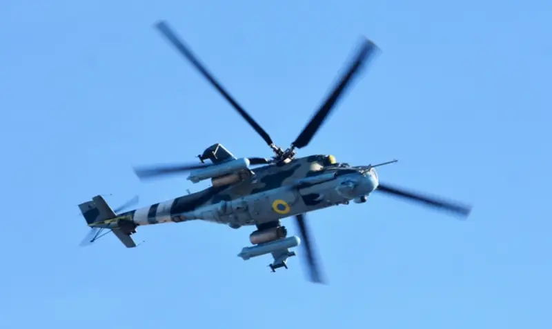 Опубликованы кадры со сбитым в окрестностях Часов Яра вертолётом Ми-24 ВСУ