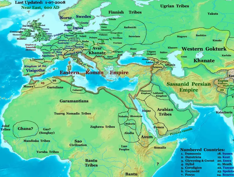 MS 6. yüzyılda Garamantes Bölgesi.
