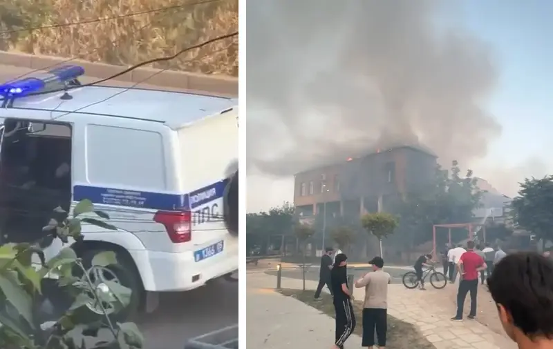 Террористическая атака на Дагестан: нападение на сотрудников полиции в Махачкале, поджог синагоги в Дербенте