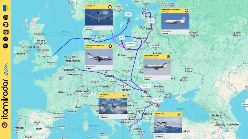 Зафиксирована рекордная активность самолетов AWACS