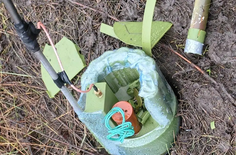 Обнаружена модернизированная вражеская мина с дистанционным взрывателем