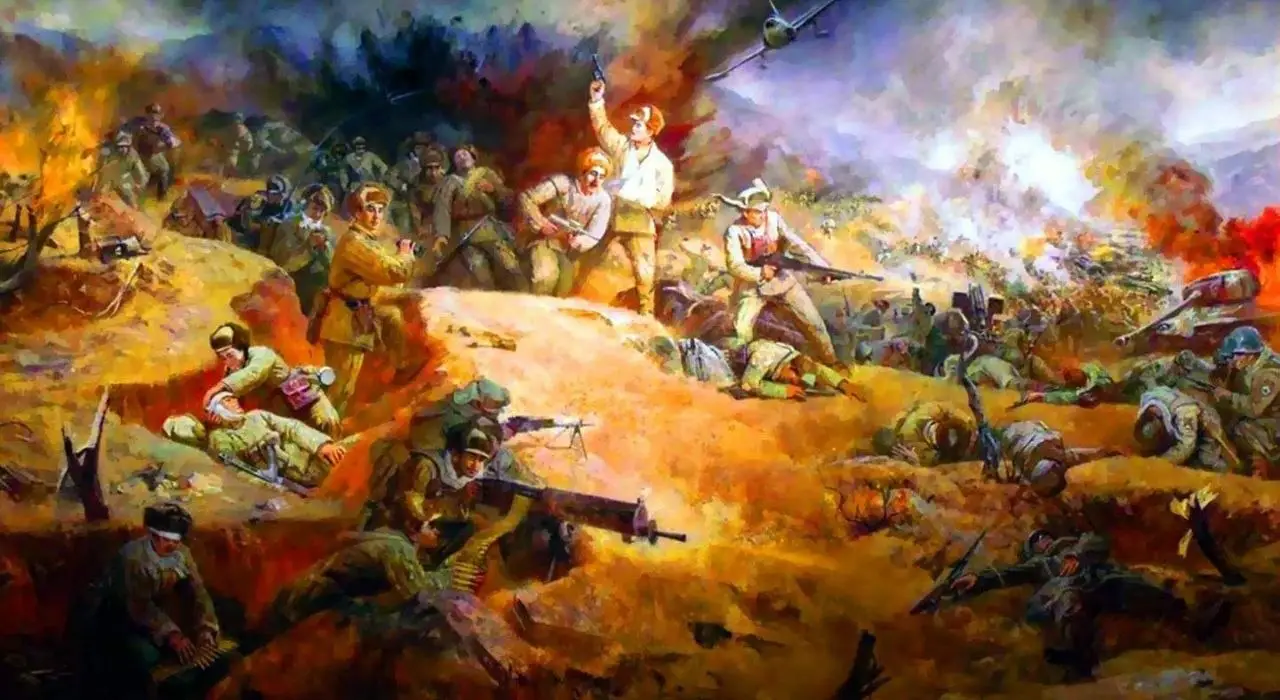 Китайские добровольцы идут в бой