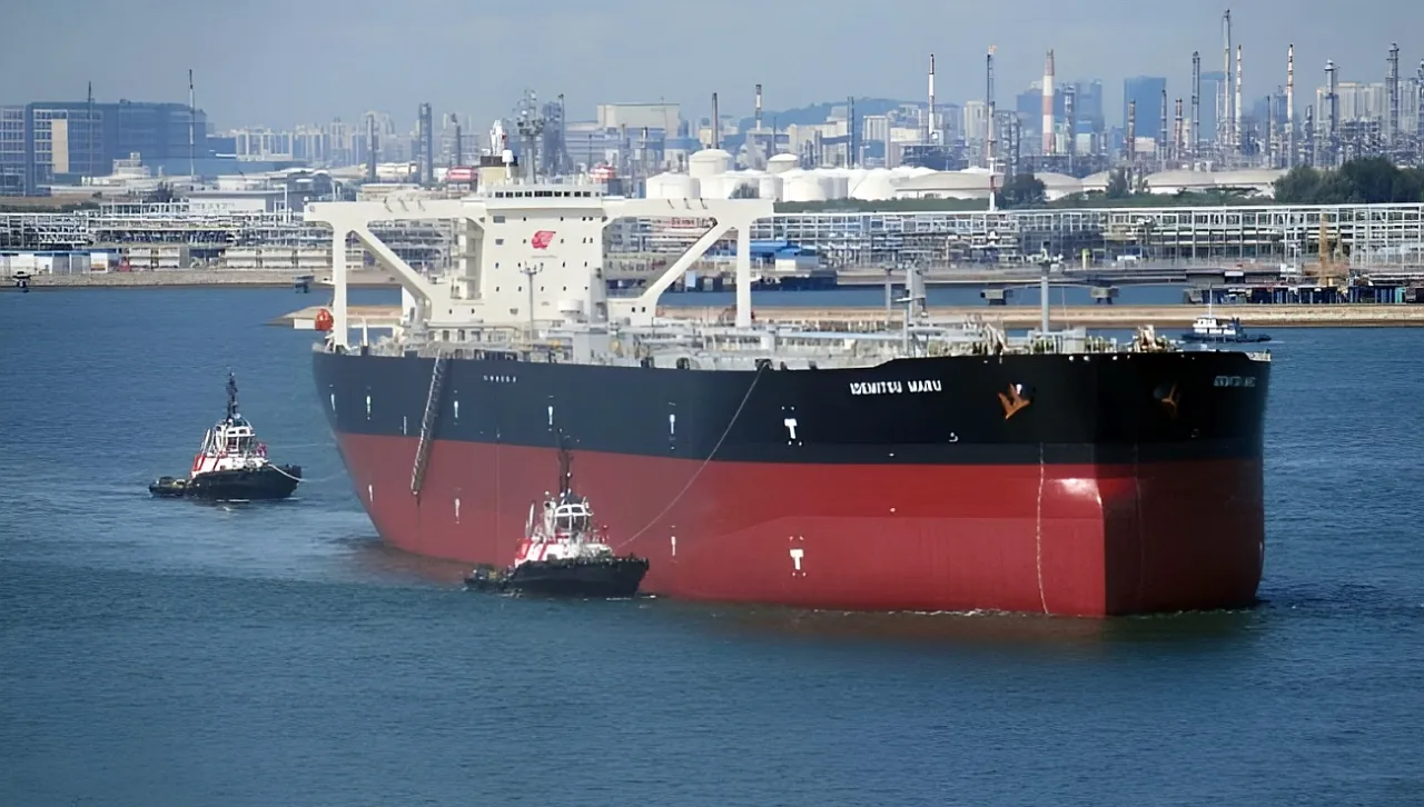 A Japanese supertanker passed through the Strait of Hormuz from Saudi Arabia.