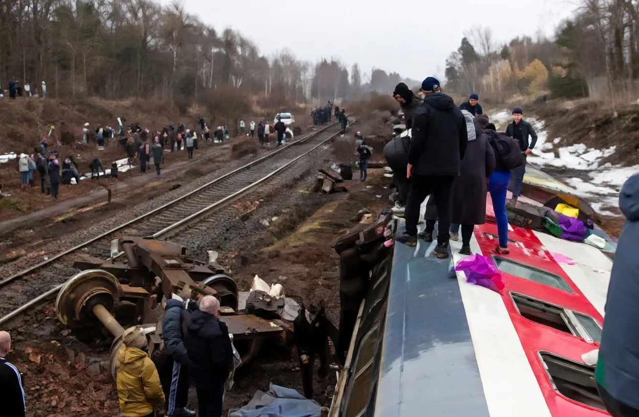 Показаны кадры с места крушения пассажирского поезда в Ульяновской области