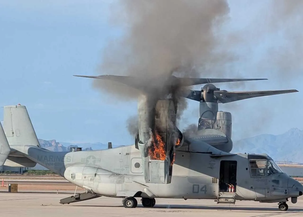 На авиабазе в США в результате пожара утратил боеспособность конвертоплан Osprey