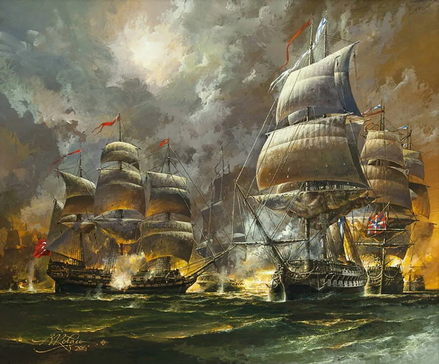 Линия баталии, которую строили в бою. Калиакрийское сражение 1791 года
