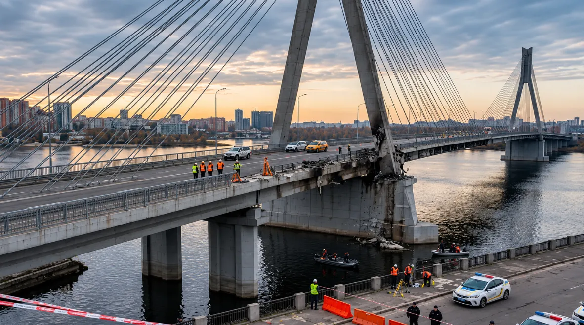 Движение по Южному мосту через Днепр в Киеве частично возобновлено